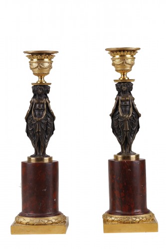 Pair of candlesticks late 18th early 19th
