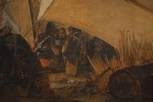 Claude Michel Hamon DUPLESSIS (1770-1799) – La halte des voyageurs - Galerie Gilles Linossier