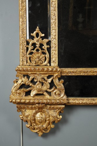 Grand miroir d'époque Régence à parecloses - Miroirs, Trumeaux Style Régence