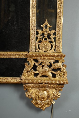 Miroirs, Trumeaux  - Grand miroir d'époque Régence à parecloses