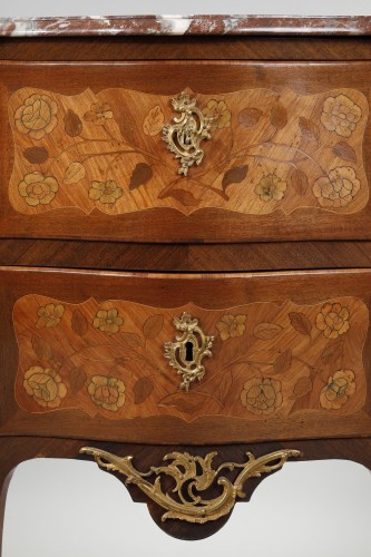 Paire de commodes sauteuses d'époque Louis XV estampillées Popsel - Galerie Gilles Linossier