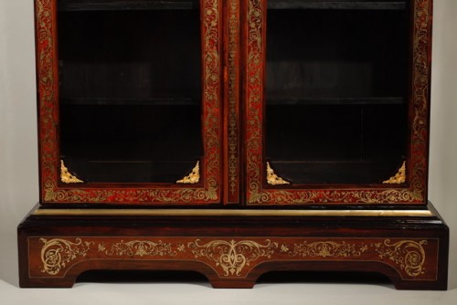 Louis xiv library in boulle marquetry stamped Sageot - Furniture Style Louis XIV