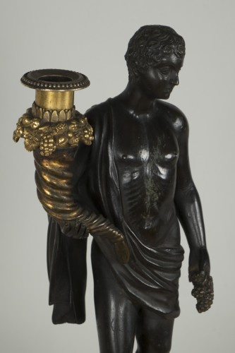 Paire d'importants candélabres italiens du XVIIIe siècle - Galerie Gilles Linossier
