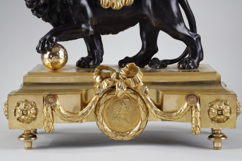 Large lion clock attributed to Jean-Joseph de Saint-Germain - Horology Style Louis XVI