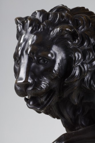 Large lion clock attributed to Jean-Joseph de Saint-Germain - Louis XVI