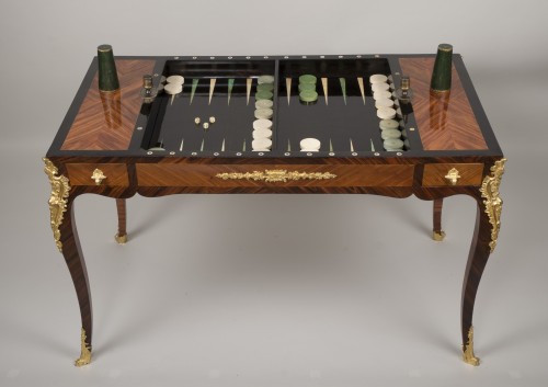 Antiquités - Table Tric-Trac d’époque Louis XV estampillée de Jean Hoffenrichler, dit Potarange