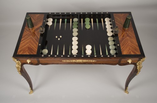 Antiquités - Table Tric-Trac d’époque Louis XV estampillée de Jean Hoffenrichler, dit Potarange