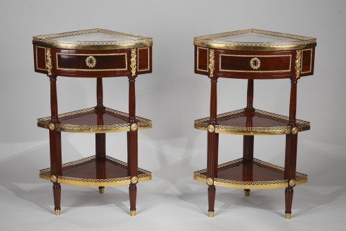 Pair of Cabinets Corners, stamp MAGNIEN - Furniture Style Louis XVI