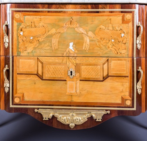 Commode d'époque Transition estampillée I.G. SCHLICHTIG - Mobilier Style Louis XVI
