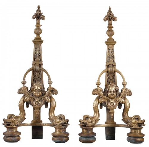 Pair Of 18th Century Bronze Andirons