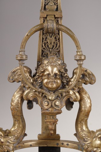 Objet de décoration  - Paire De Chenets En Bronze D’époque XVIIIe