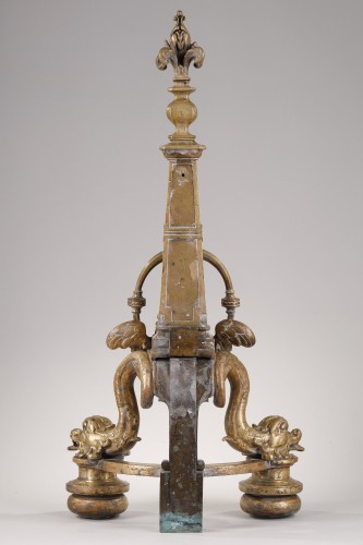 Antiquités - Pair Of 18th Century Bronze Andirons