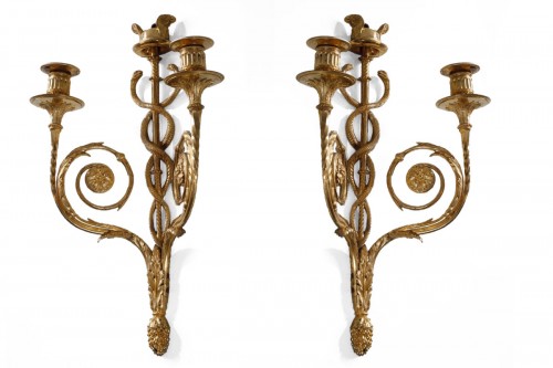 Pair Of Caduceus Sconces