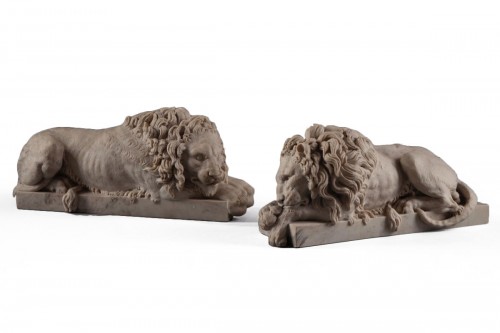 Paire de lions d'après Antonio Canova (1757-1822)