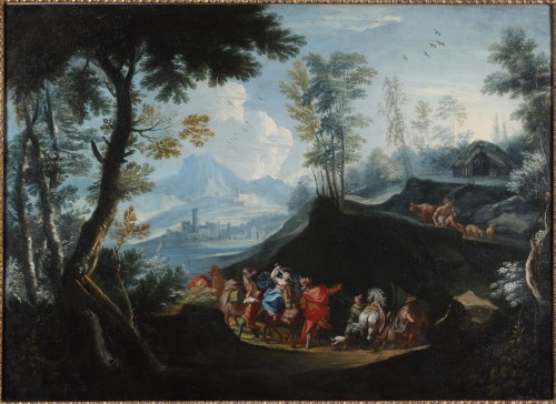 Tableaux et dessins Tableaux XVIIIe siècle - Paire de paysages italiens attribués à Marco Ricci