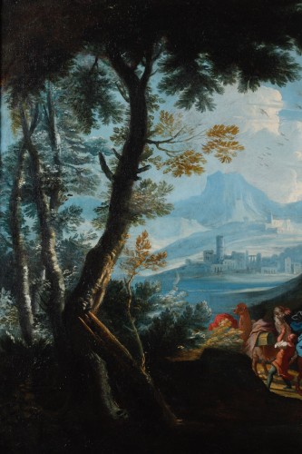 Paire de paysages italiens attribués à Marco Ricci - Galerie Gilles Linossier