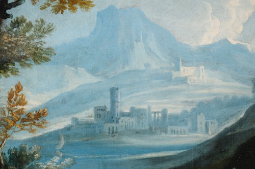 Paire de paysages italiens attribués à Marco Ricci - 