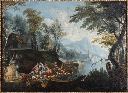 Antiquités - Paire de paysages italiens attribués à Marco Ricci
