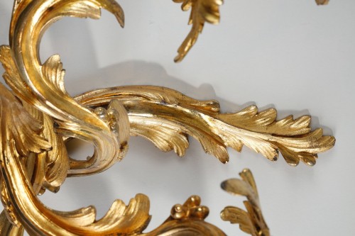 Antiquités - Pair Of Wall Lights With 3 Branches From The Louis XV Period