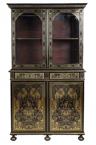 Bibliothèque en marqueterie « Boulle », Attribuée à André Charles Boulle