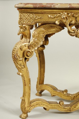 XVIIIe siècle - Table à gibier toute face en bois doré, Epoque XVIIIe siècle