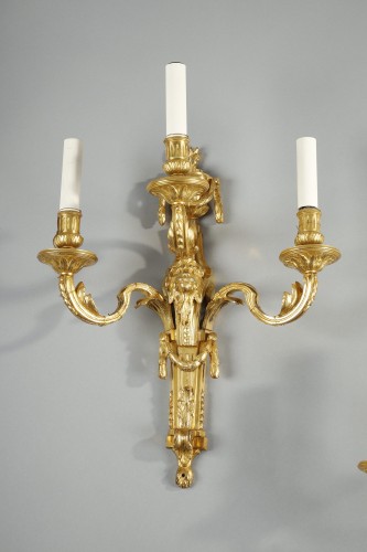 Grande paire d'appliques époque transition - Luminaires Style Transition