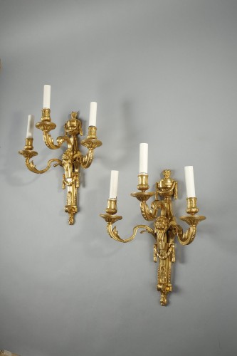 Large pair of transition period sconces - 
