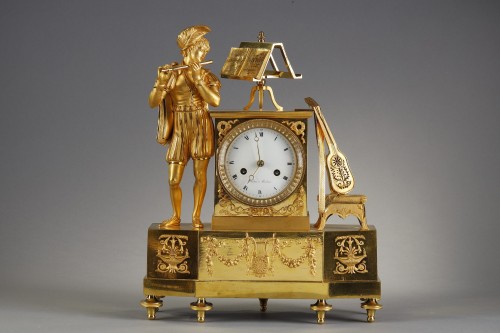 Pendule troubadour d'époque Charles X - Horlogerie Style Restauration - Charles X