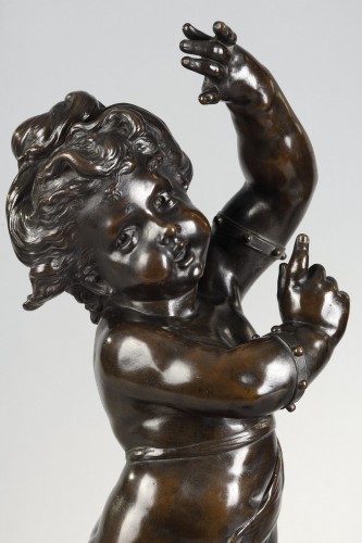 pair of putti in bronze Attributed to Charles François Ladatte - 