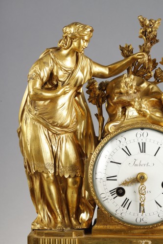 Pendule d'époque Louis XVI attribuée à Martincourt - Galerie Gilles Linossier