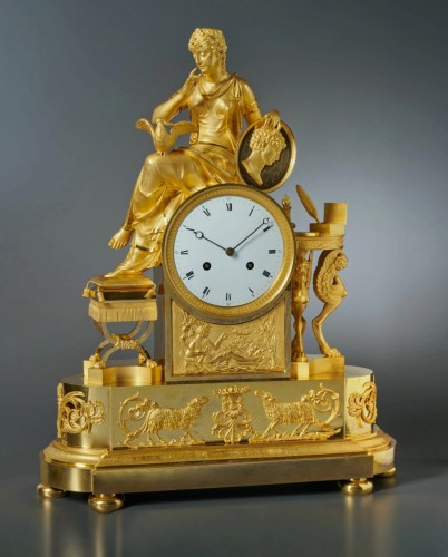 Horology  - A Fine French Empire Ormolu Mantel Clock, circa 1810