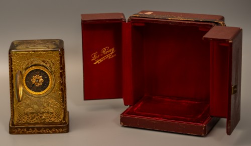 Carriage Clock in Amber Crystal with Case - Horology Style Napoléon III