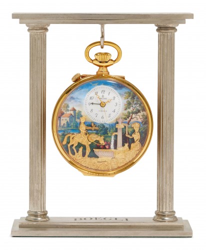Montre de poche musicale à automates « La fontaine »