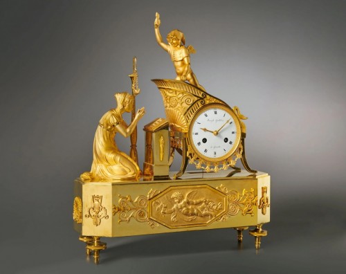 harles X Gilt Bronze Mantel Clock — Joseph Guillet à Grenoble - Horology Style Empire