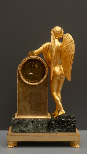 Empire Gilt Bronze Mantel Clock - L'Amour Silencieux - Horology Style Restauration - Charles X