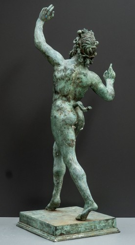 Grand Tour Bronze of the Dancing Faun after the Antique from Pompeii - Sculpture Style Napoléon III