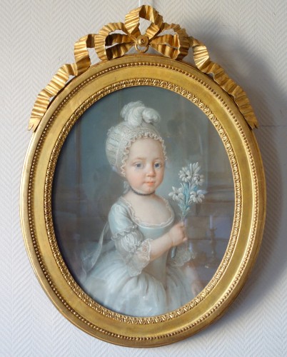 Portrait de Madame Royale - École française du XVIIIe siècle, entourage de Joseph-Siffred Duplessis - Tableaux et dessins Style Louis XVI