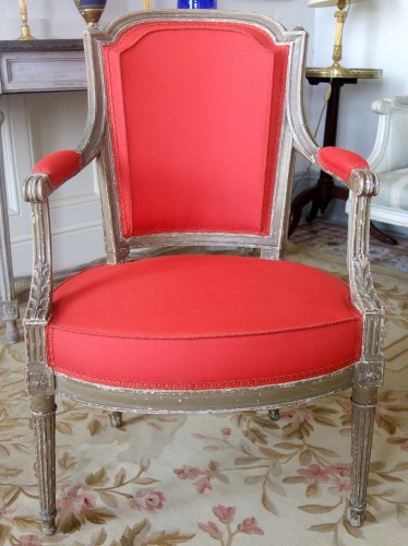 Antiquités - Paire de fauteuils cabriolets Louis XVI