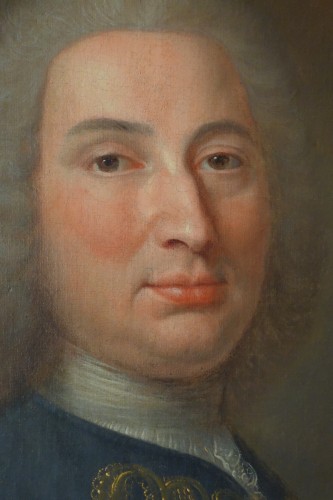 18th century French school : Regency - Louis XV portrait of an aristocrat - French Regence