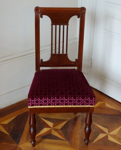 Jacob Desmalter : pair of Empire mahogany chairs, early 19th cent. ca 1810 - Empire