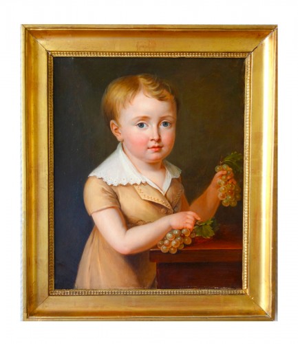 Portrait d'enfant d'époque Empire - Ecole française du début XIXe siècle