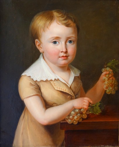 Portrait d'enfant d'époque Empire - Ecole française du début XIXe siècle - Tableaux et dessins Style Empire