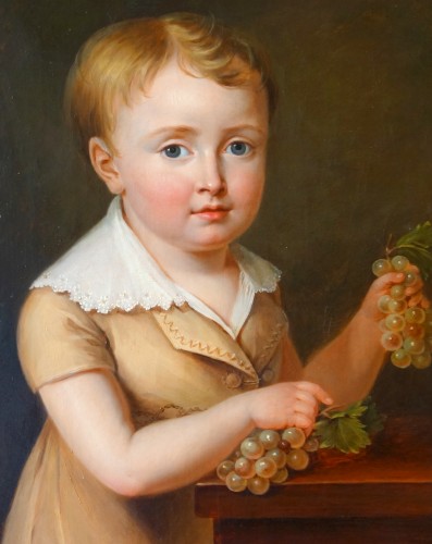 Tableaux et dessins Tableaux XIXe siècle - Portrait d'enfant d'époque Empire - Ecole française du début XIXe siècle