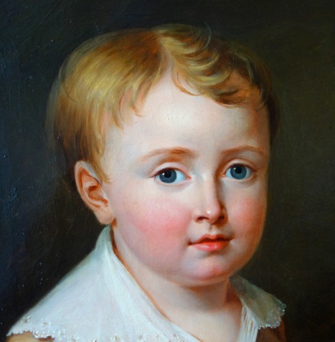 Portrait d'enfant d'époque Empire - Ecole française du début XIXe siècle - GSLR Antiques