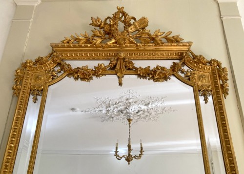 Gold leaf gilt wood Overmantel with mercury glass, circa vers 1850-60 - Napoléon III