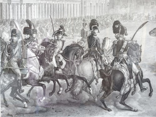 Antiquités - Revue du Général Bonaparte aux Tuileries, grande gravure