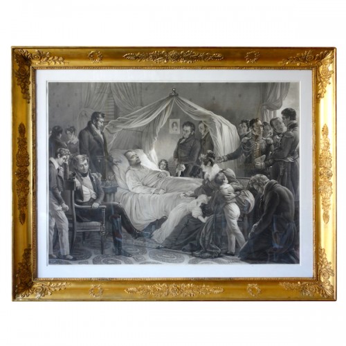 La mort de Napoléon, ou le crépuscule de l'Empereur grande gravure Empire