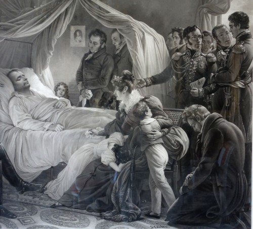 Empire - La mort de Napoléon, ou le crépuscule de l'Empereur grande gravure Empire