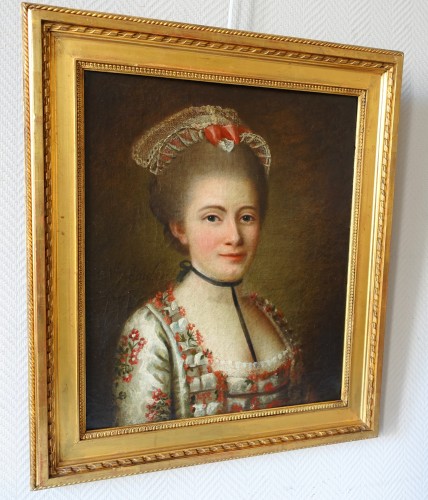 Tableaux et dessins Tableaux XVIIIe siècle - Ecole française du 18e siècle, Portrait de dame