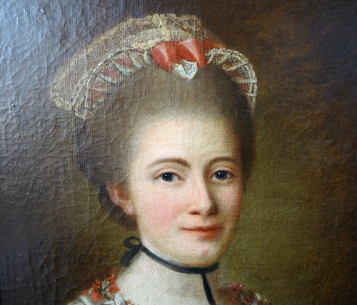 XVIIIe siècle - Ecole française du 18e siècle, Portrait de dame